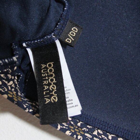 Bond-Eye Australia Nip Tuck Bikini Set Swimsuit Gold Foil Blue Size 6 D/DD - Picture 5 of 14